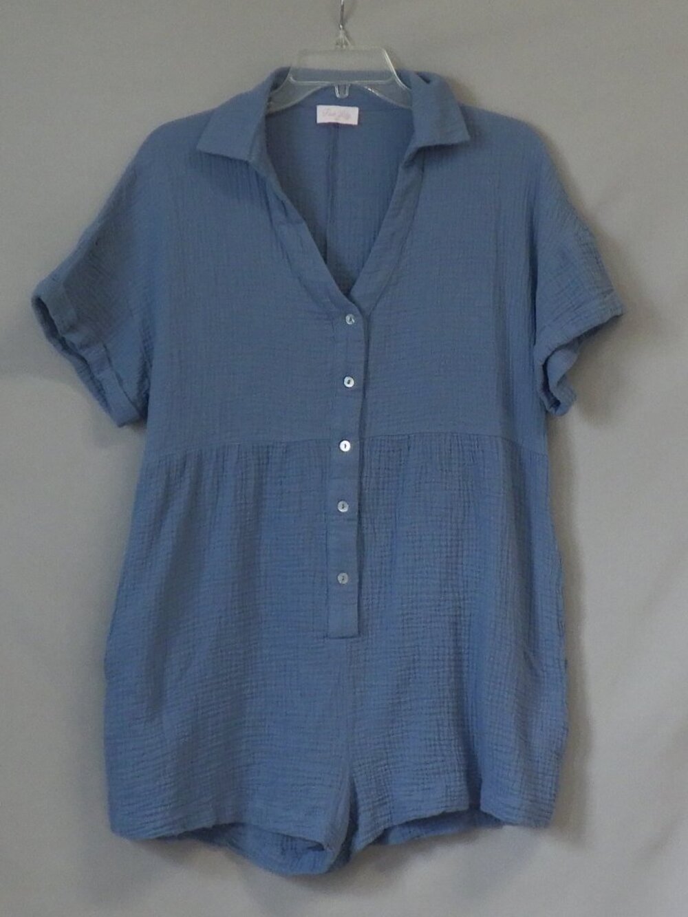 Pink Lily Blue Romper